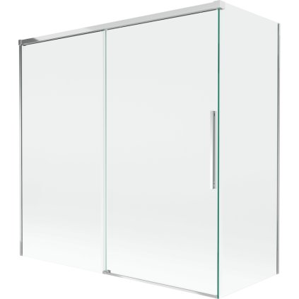 Mexen Rox, kétszárnyú tolóajtós kádparaván 160 + 75 x 150 cm, 8 mm-es átlátszó üveg, króm profil, 8C9-160-075-01-00