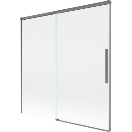 Mexen Rox, kétszárnyú tolóajtós kádparaván 160 x 150 cm, 8 mm-es átlátszó üveg, grafit profil, 8C9-160-001-95-00