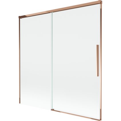 Mexen Rox, kétszárnyú tolóajtós kádparaván 160 x 150 cm, 8 mm-es átlátszó üveg, rozéarany profil, 8C9-160-001-60-00