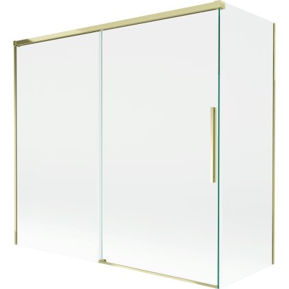 Mexen Rox, kétszárnyú tolóajtós kádparaván 170 + 70 x 150 cm, 8 mm-es átlátszó üveg, arany fényes profil, 8C9-170-070-50-00