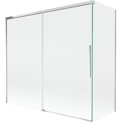 Mexen Rox, kétszárnyú tolóajtós kádparaván 170 + 80 x 150 cm, 8 mm-es átlátszó üveg, króm profil, 8C9-170-080-01-00