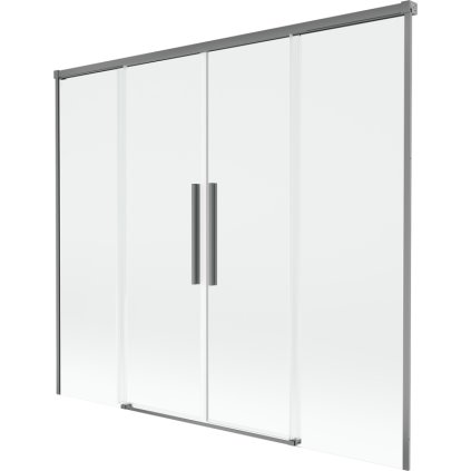 Mexen Rox, kétszárnyú tolóajtós kádparaván 170 x 150 cm, 8 mm-es átlátszó üveg, grafit profil, 8C9-170-002-95-00