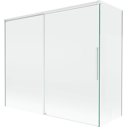 Mexen Rox, kétszárnyú tolóajtós kádparaván 180 + 90 x 150 cm, 8 mm-es átlátszó üveg, fehér profil, 8C9-180-090-20-00