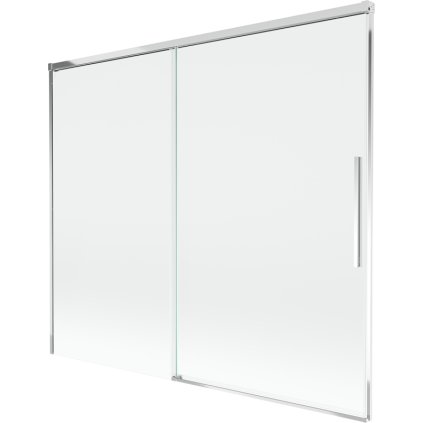 Mexen Rox, kétszárnyú tolóajtós kádparaván 180 x 150 cm, 8 mm-es átlátszó üveg, króm profil, 8C9-180-001-01-00