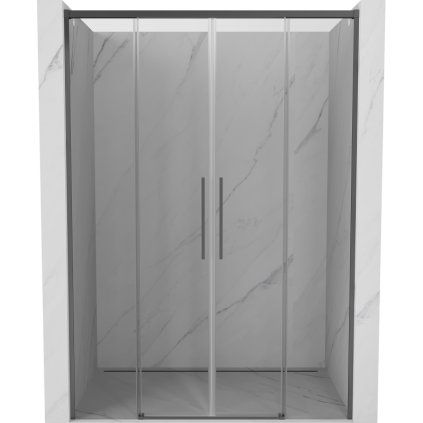 Mexen Rox, tolóajtó zuhanykabinhoz 160 cm, 8 mm-es átlátszó üveg, grafit profil, 8C2-160-002-95-00