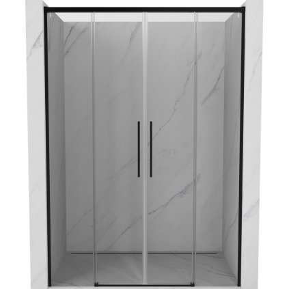 Mexen Rox, tolóajtó zuhanykabinhoz 160 cm, átlátszó üveg, fekete profil, 8C2-160-002-70-00