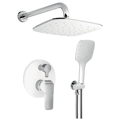 Novaservis - Fal alatti zuhanygarnitúra, fehér-króm, SET38050R, 1