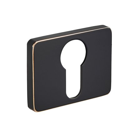 Kuchinox, kilincsrozetta cilinderbetétnek való furattal, fekete-arany, LAV-LP2_702A