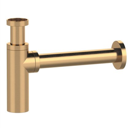 Sapho, mosdó szifon 5/4", lefolyó 32 mm, kerek, matt arany, SI519D