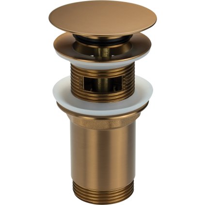 Deante Click-Clack, univerzális mosogató lefolyódugó fém házzal, szálcsiszolt bronz, DEA-NHC_CC0U