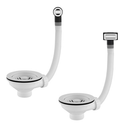 Gamma, mosogatószűrő túlfolyóval 115 mm, fehér, GMA-1S115WH