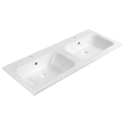 Sapho, ARECA dupla mosdó, öntött márvány, 121x51,5cm, fehér, AC121