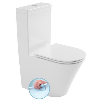 Bruckner, DARIO RIMLESS kombinált WC-csésze tartállyal, alsó/hátsó lefolyóval, fehér, 201.428.4