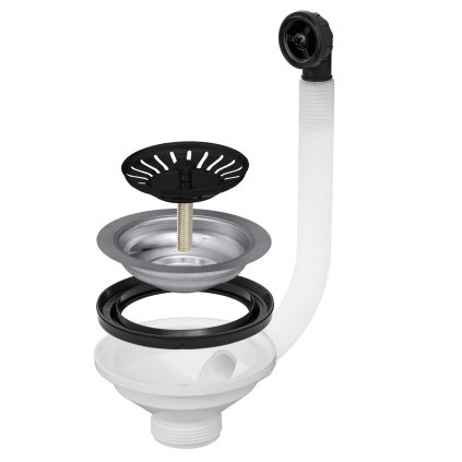 Gamma, PVC szűrőbetét konyhai mosogatóhoz, matt fekete, GMA-1SBKZP