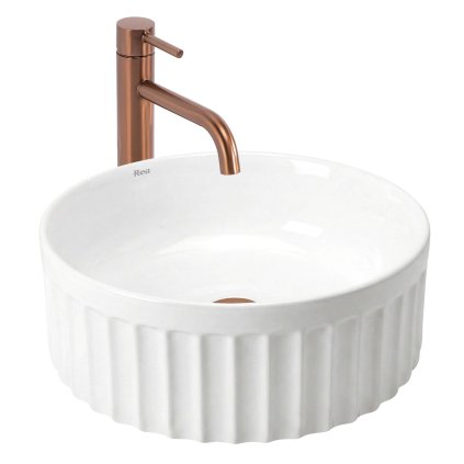 Rea Duo, pultra helyezhető mosdó 380x380x145 mm, fényes fehér, REA-U3602