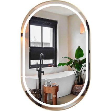 Rea, LED tükör OLL 60x90 cm ecset arany, HOM-02509