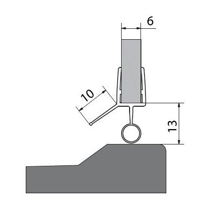 Polisan, akril ajtótömítés (csepp) hossza 1000 mm 6 mm-es üveghez, 309D-06