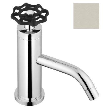 Reitano Rubinetteria, INDUSTRY szabadon álló mosdócsap lefolyó nélkül, magasság 162 mm, nikkel / fekete, 5102TT8