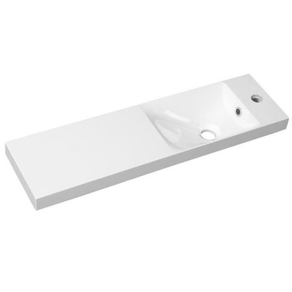 Sapho, AGOS mosdó 80x22cm, öntött márvány, fehér, bal / jobb, AS080