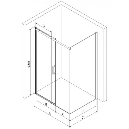 49174 1 mexen omega sprchovaci kut s posuvnymi dverami 100 dvere x 90 stena cm 8mm sklo zlaty profil cire sklo 825 100 090 50 00