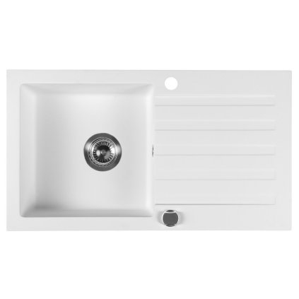 Sapho, Beépíthető gránit mosogató csepegtető felülettel, 78x44 cm, fehér, GR7201