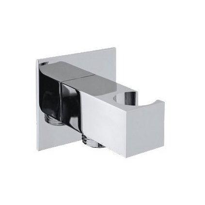 Sapho, Négyzet alakú zuhanytartó, tömör, kifolyóval, króm, SG303