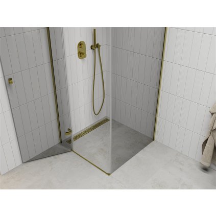 50281 mexen roma sprchovaci kut 70 dvere x 70 stena cm 6mm cire sklo zlaty profil 854 070 070 50 00