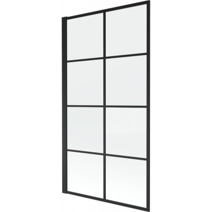 Mexen Alex fix kádparaván 5 mm, egylapos, 80x140 cm, átlátszó üveg, fekete, 893-080-000-70-77