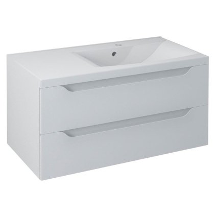 Sapho, WAVE mosdószekrény 89,7x45x47,8cm, fehér, jobb (WA093P), WA093-3030