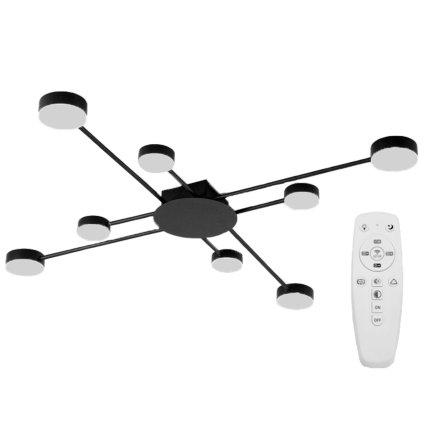 166629 7 toolight led stropne svietidlo 8 ramenne 8x40w app210 3cpr dialkove ovladanie cierna osw 08465