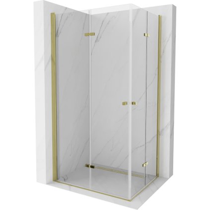 172812 4 mexen lima duo sprchovy kut 100 dvere x 90 dvere cm 6mm cire sklo zlaty profil 856 100 090 50 00 02