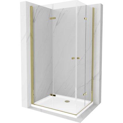 154623 mexen lima duo sprchovy kut 80 dvere x 70 dvere cm 6mm cire sklo zlaty profil slim sprchova vanicka biela 5cm zlaty sifon 856 080 070 50 02 4010g