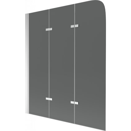 Mexen FELIX, kádparaván, 3 lapos, 120 x 140 cm, szürke, 890-120-003-01-40