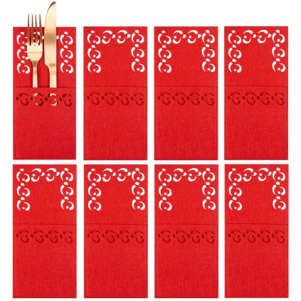 Tutumi, ünnepi evőeszköz huzat 8db KF357 Piros, piros, CHR-09525