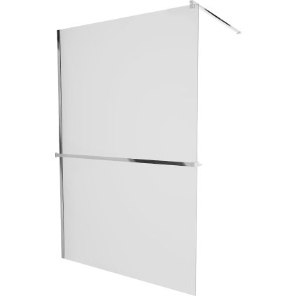 Mexen Kioto +, zuhany paraván polccal és törölközőtartóval 140 x 200 cm, 8 mm-es jegesedés üveg, króm profil, 800-140-121-01-30