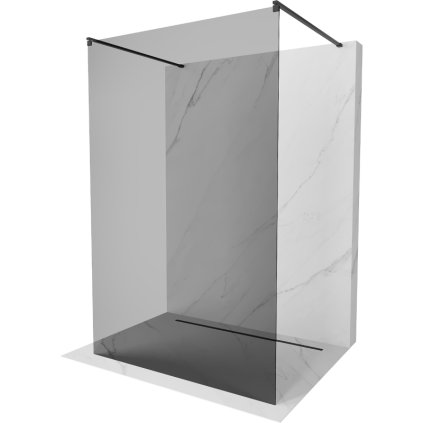 Mexen Kioto, átmenő zuhany paraván 100 x 200 cm, 8mm szürke üveg, 2x fekete stabilizáló távtartó, 800-100-002-70-40