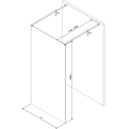 194652 2 mexen kioto priechodna sprchova zastena 140 x 200 cm 8mm cire sklo 2x biela stabilizacna rozpera 800 140 002 20 00