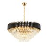 Szerszámlámpa, mennyezeti függesztett kristálylámpa 9xE14 APP1058-CP, fekete-arany, OSW-04400