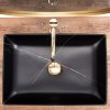 Rea Inga Marble, kerámia munkalap mosogató 51x35 cm, fekete matt, REA-U8006