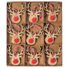 Tutumi, karácsonyi rénszarvas függő díszek 9 db 311367, barna-piros, CHR-06503