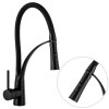 Gamma Nexo, álló magas konyhai csaptelep rugalmas karral és spray-vel, fekete matt, GMA-BNO-BK
