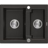 Mexen Carlos, gránit mosogató 582x475x177 mm, 1,5 kamrás, fekete-arany metál, 6518581500-75