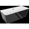 Mexen Volta, szabadon álló fali kád 170 x 75 cm + fekete leeresztő dugó és túlfolyó nyílás, fekete - fehér, 51131707575-B