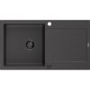 Mexen Leo, gránit mosogató 900x500x190 mm, 1 kamrás, fekete foltos fekete szifonnal, 6501901010-76-B