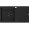 Mexen Leo, gránit mosogató 900x500x190 mm, 1 kamrás, fekete, fekete szifonnal, 6501901010-77-B