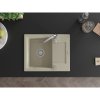 Mexen Enzo, gránit mosogató 576x465x174 mm, 1 kamrás, Telma króm csaptelep, bézs, 6506-69-670200-00