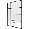 Mexen Castor, 2 szárnyas kádparaván 120 x 150 cm, 6 mm átlátszó üveg-fekete mintás, fekete profil, 892-120-002-70-77