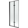 Mexen Castor, 2 szárnyas kádparaván 80 x 150 cm, 6 mm átlátszó üveg-fekete mintás, fekete profil, 892-080-002-70-70