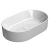 GSI, KUBE X kerámia munkalap mosogató, 60x37 cm, ovális, fehér ExtraGlaze, 945811