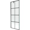 Mexen Next, kádparaván 1 szárny 70 x 150 cm, fix szárny, 6 mm átlátszó üveg fekete mintával, fekete profil, 895-070-000-00-77-70